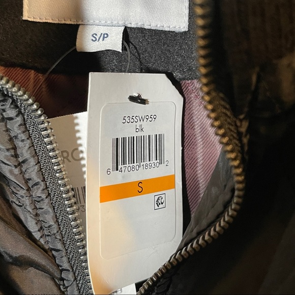 Cole Haan Melon Four-Pocket Faux Leather Trim Detail Button Front Car Coat S - Picture 5 of 7